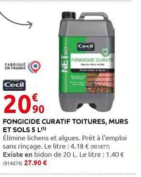 fongicide curatif toitures murs et sols 5l cecil