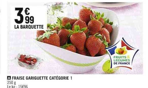fraise gariguette catégorie 1