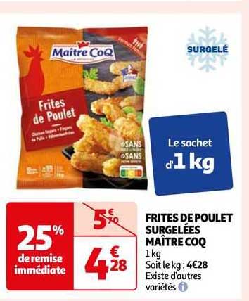 frites de poulet surgelées maître coq