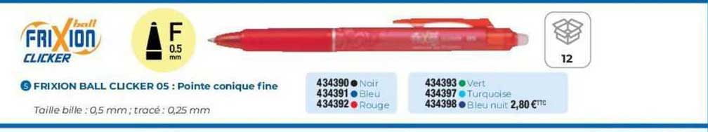 frixion ball clicker 05 : pointe conique fine