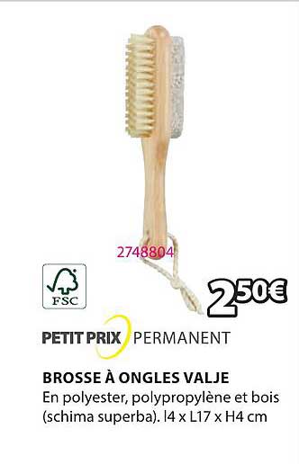 fsc petit prix permanent brosse à ongles valje