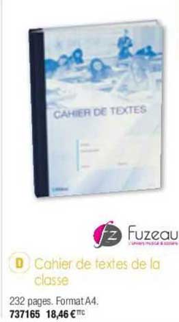 fuzeau cahier de textes de la classe