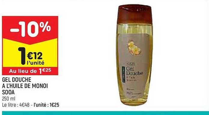 gel douche à l'huile de monoi sooa
