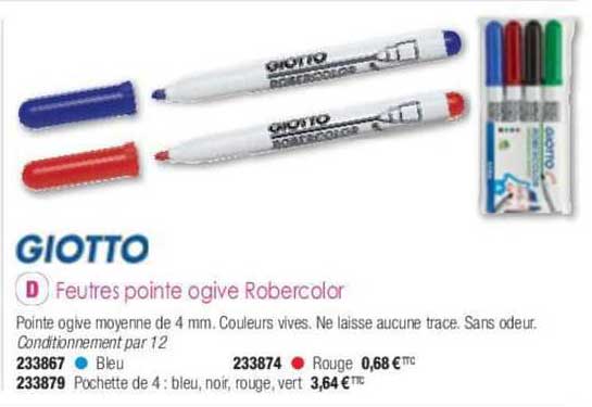 giotto feutres pointe ogive robercolar