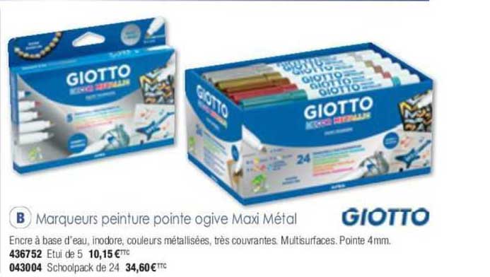 Giotto Marqueurs Peinture Pointe Ogive Maxi Métal