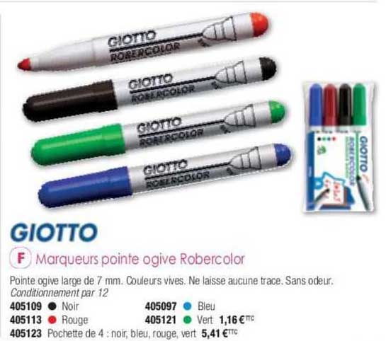 giotto marqueurs pointe ogive robercolor