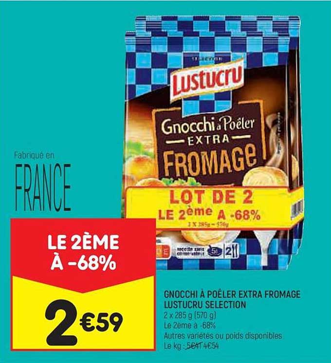 Gnocchi à Poéler Extra Fromage Lustucru Selection