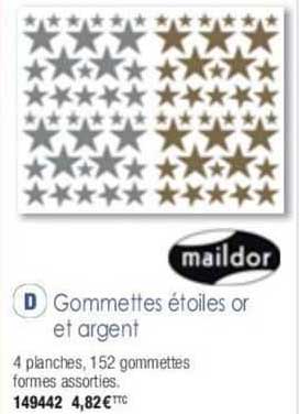 gommettes étoiles or et argent