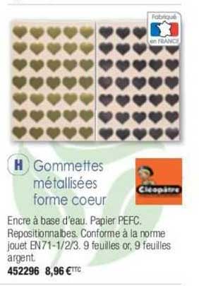 gommettes métallisées forme cœur