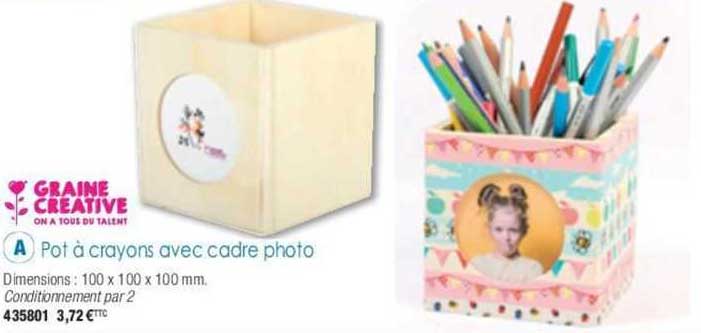graine creative pot à crayons avec cadre photo