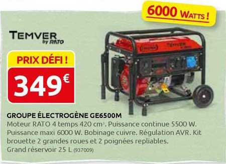 groupe électrogène ge6500m temver