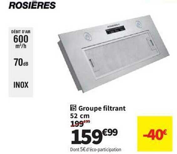 groupe filtrant 52 cm rosières