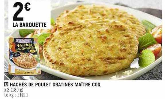 hachés de poulet gratinés maître coq
