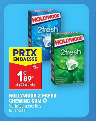 Hollywood 2 Fresh Chewing Gum