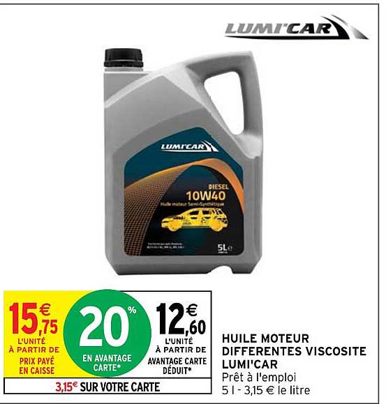 huile moteur differentes viscosite lumi'car