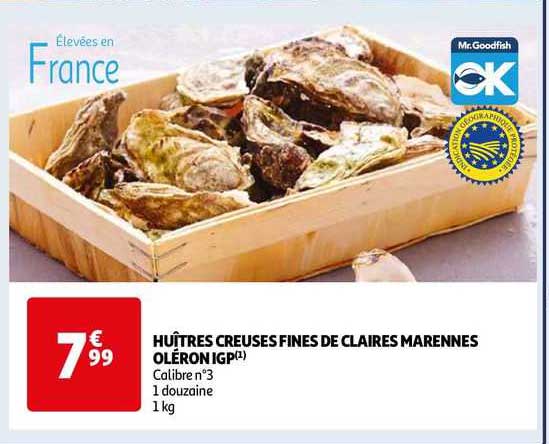 huîtres creuses fines de claires marennes oléron igp