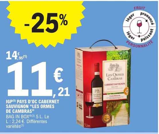 igp pays d'oc cabernet sauvignon "les ormes de cambras"