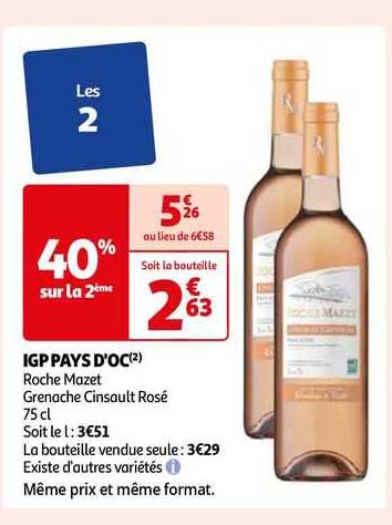 igp pays d'oc roche mazet grenache cinsault rosé