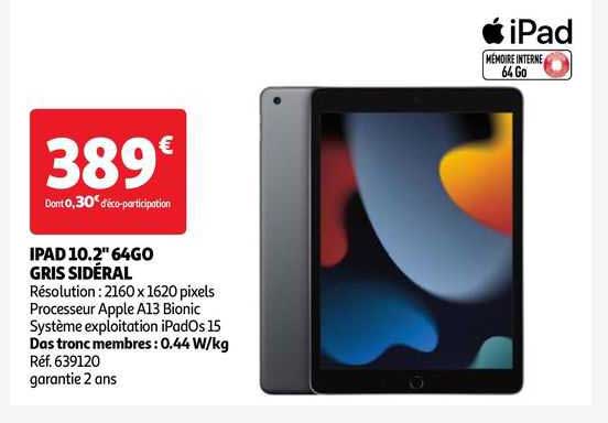 ipad 10.2" 64go gris sidéral
