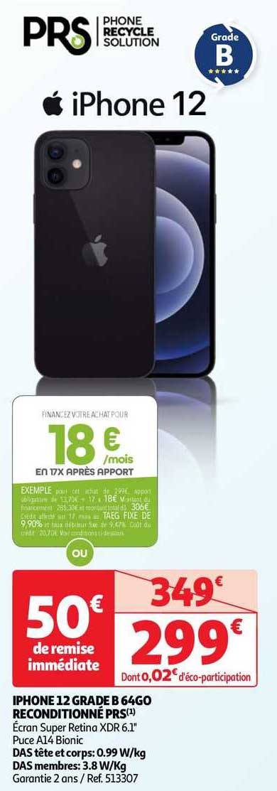 iphone 12 grade b 64go reconditionné prs