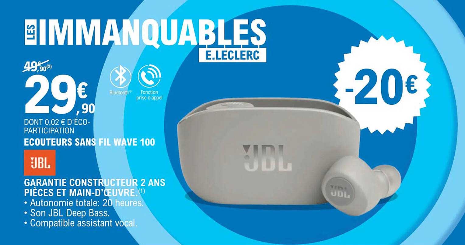 Jbl écouteurs Sans Fil Wave 100