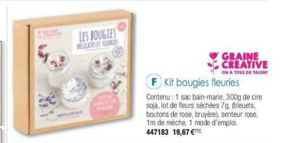 kit bougies fleuries graine créative