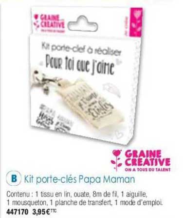 kit porte-clés papa maman graine créative