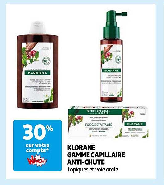 klorane gamme capillaire anti-chute