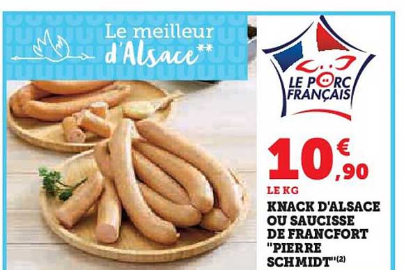 knack d'alsace ou saucisse de francfort "pierre schmidt"
