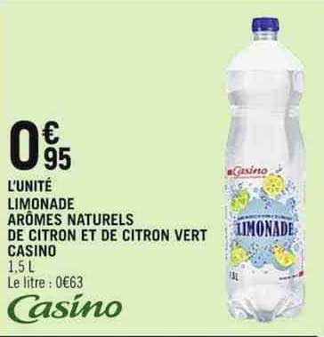 l'unité limonade arômes naturels de citron et de citron vert casino
