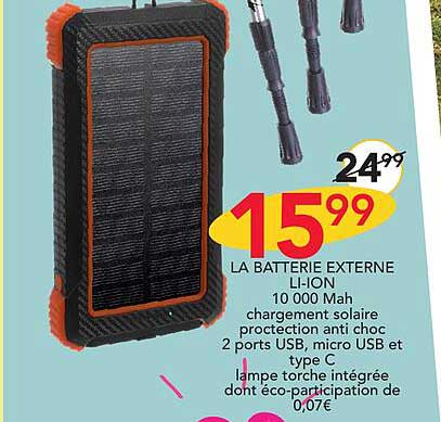 la batterie externe li-ion 10 000 mah