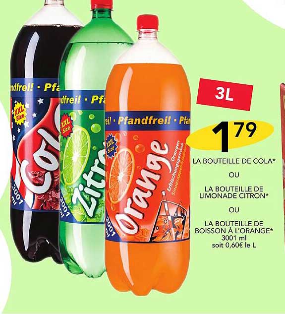 la bouteille de cola ou la bouteille de limonade citron ou la bouteille de boisson à l'orange
