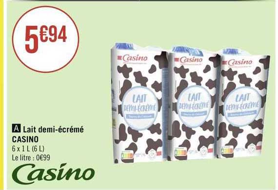 lait demi-écrémé casino