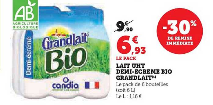 lait uht demi-écrémé bio grandlait