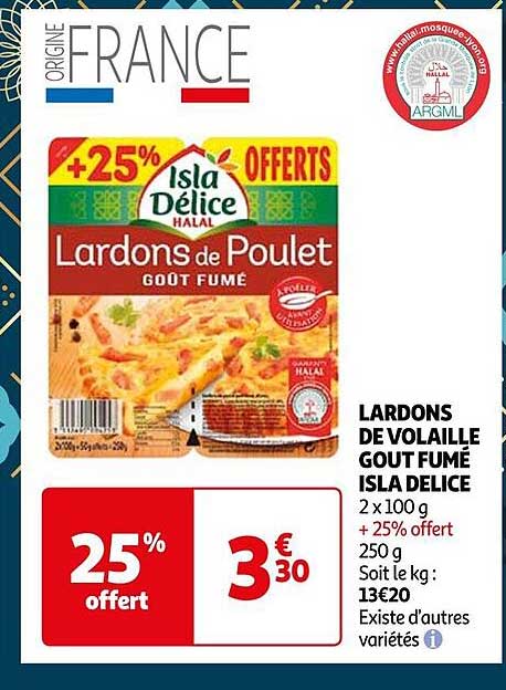 Lardons De Volaille Goût Fumé Isla Délice