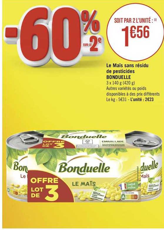 le maïs sans résidu de pesticides bonduelle