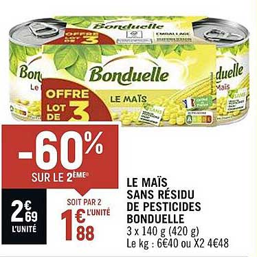 le maïs sans résidu de pesticides bonduelle