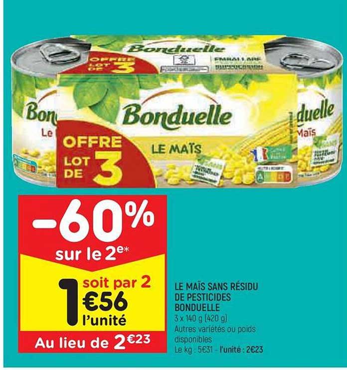 le maïs sans résidu de pesticides bonduelle