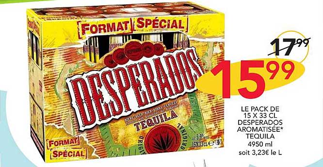 Le Pack De 15 X 33 Cl Desperados Aromatisée Tequila