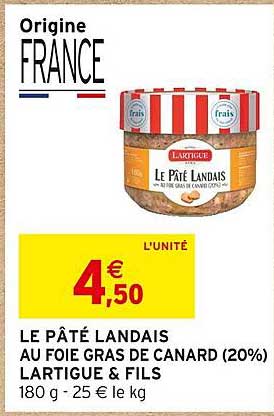 le pâté landais au foie gras de canard (20%) lartigue & fils