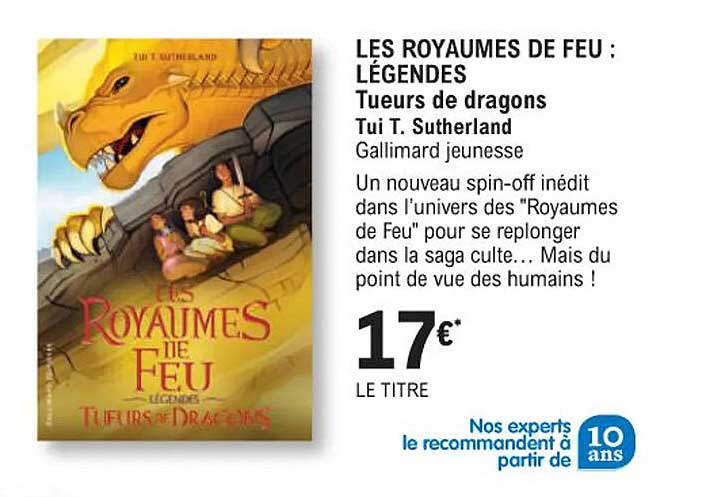 les royaumes de feu : légendes tueurs de dragons tui t. sutherland