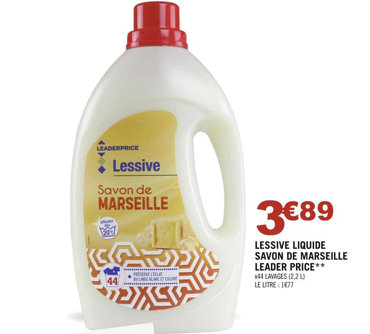 lessive liquide savon de marseille leader price