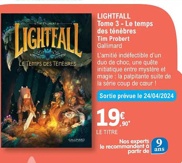lightfall tome 3 - le temps des ténèbres tim probert gallimard