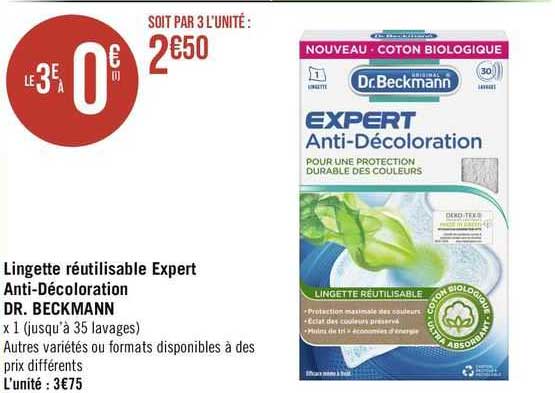 lingette réutilisable expert anti-décoloration dr. beckmann