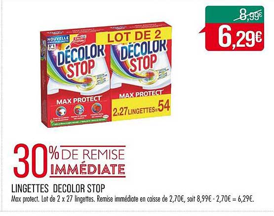 lingettes decolor stop