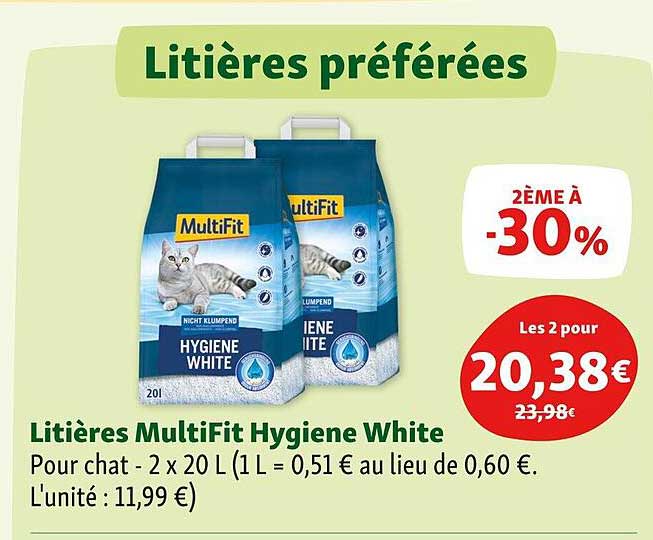 Litières Multifit Hygiène White