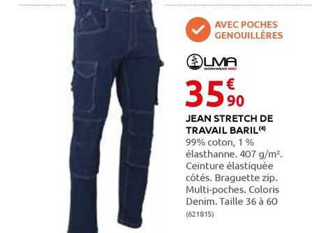 lma jean stretch de travail baril