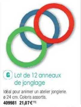 lot de 12 anneaux de jonglage