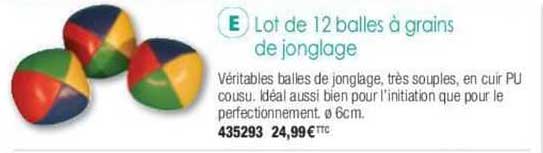 lot de 12 balles à grains de jonglage