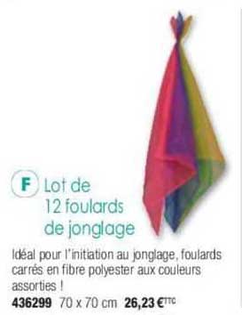 lot de 12 foulards de jonglage